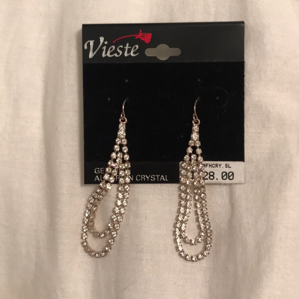 Rhinestone dangle earrings